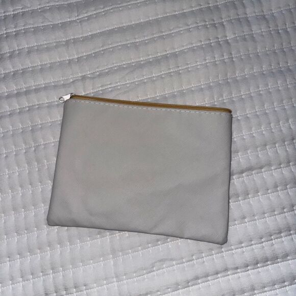 Live Happy Canvas Zipper Pouch – Small Cosmetic Bag / Travel Organizer – 9” x 7” - Picture 2 of 8